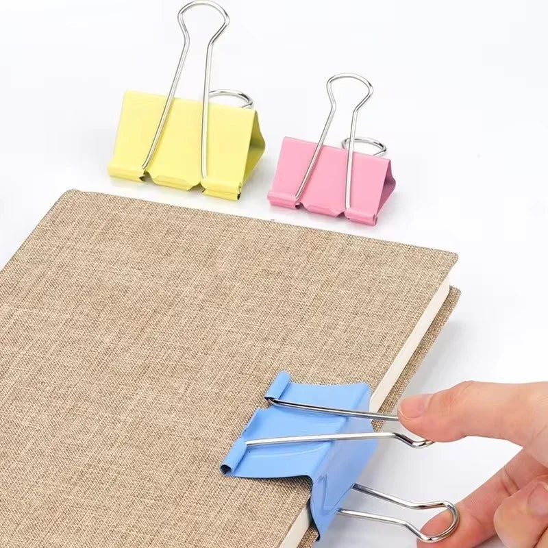10Pcs Metal Paper Clip 15/19/25/32mm Color Paper Clip, Used for Books Stationery School Office Supplies office accessories