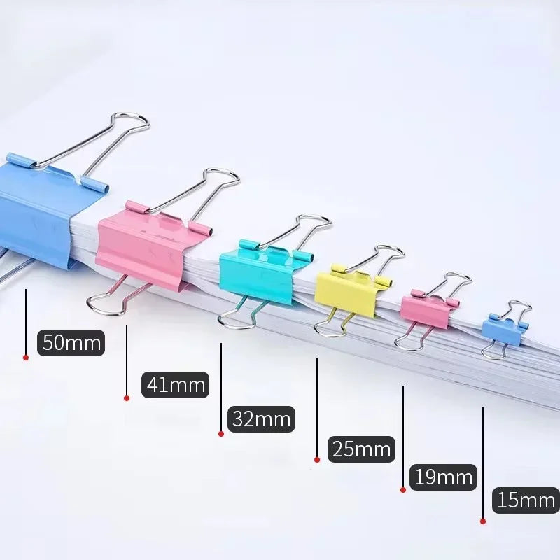10Pcs Metal Paper Clip 15/19/25/32mm Color Paper Clip, Used for Books Stationery School Office Supplies office accessories
