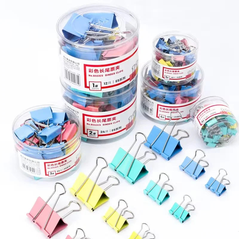 10Pcs Metal Paper Clip 15/19/25/32mm Color Paper Clip, Used for Books Stationery School Office Supplies office accessories