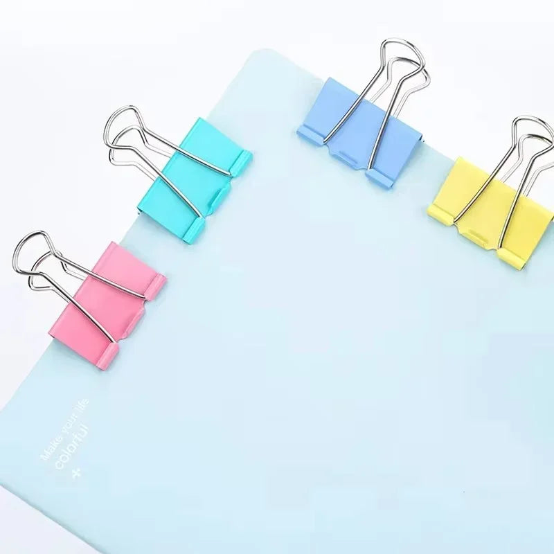 10Pcs Metal Paper Clip 15/19/25/32mm Color Paper Clip, Used for Books Stationery School Office Supplies office accessories
