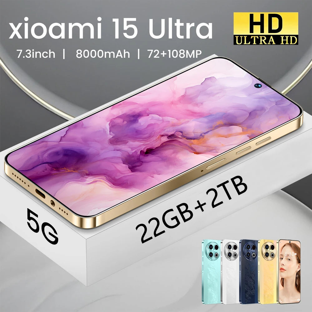 E-Books Case For Xioami 15 Ultra Cellphones 5G Dual Sim Android 14 Smartphone 8000mAh Case For Cell Mobile Phones 22GB+2TB